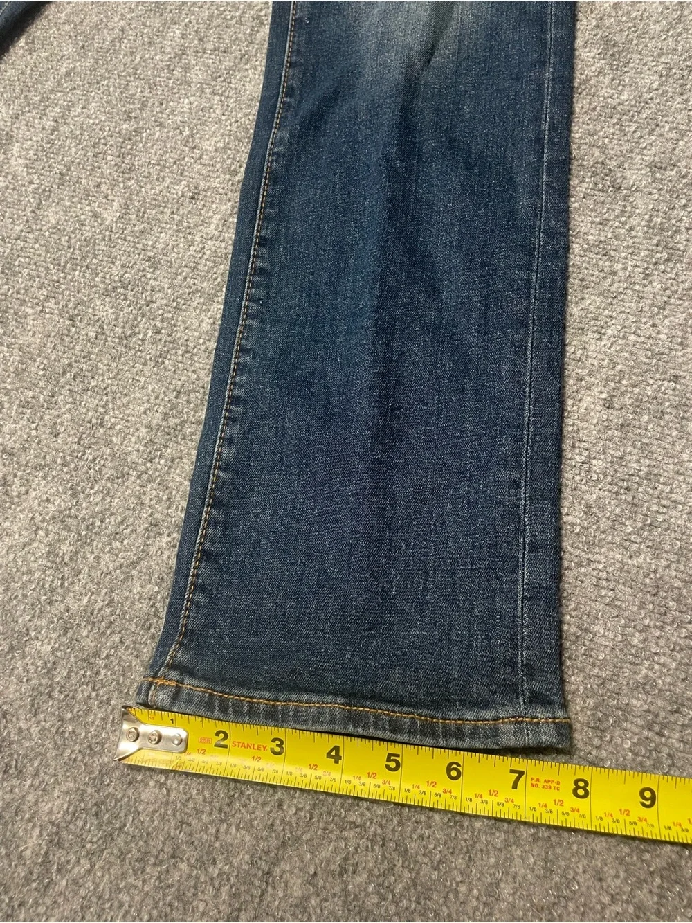 Old Navy Straight Built-In Flex Jeans in Dark Blue with Tan Stitching